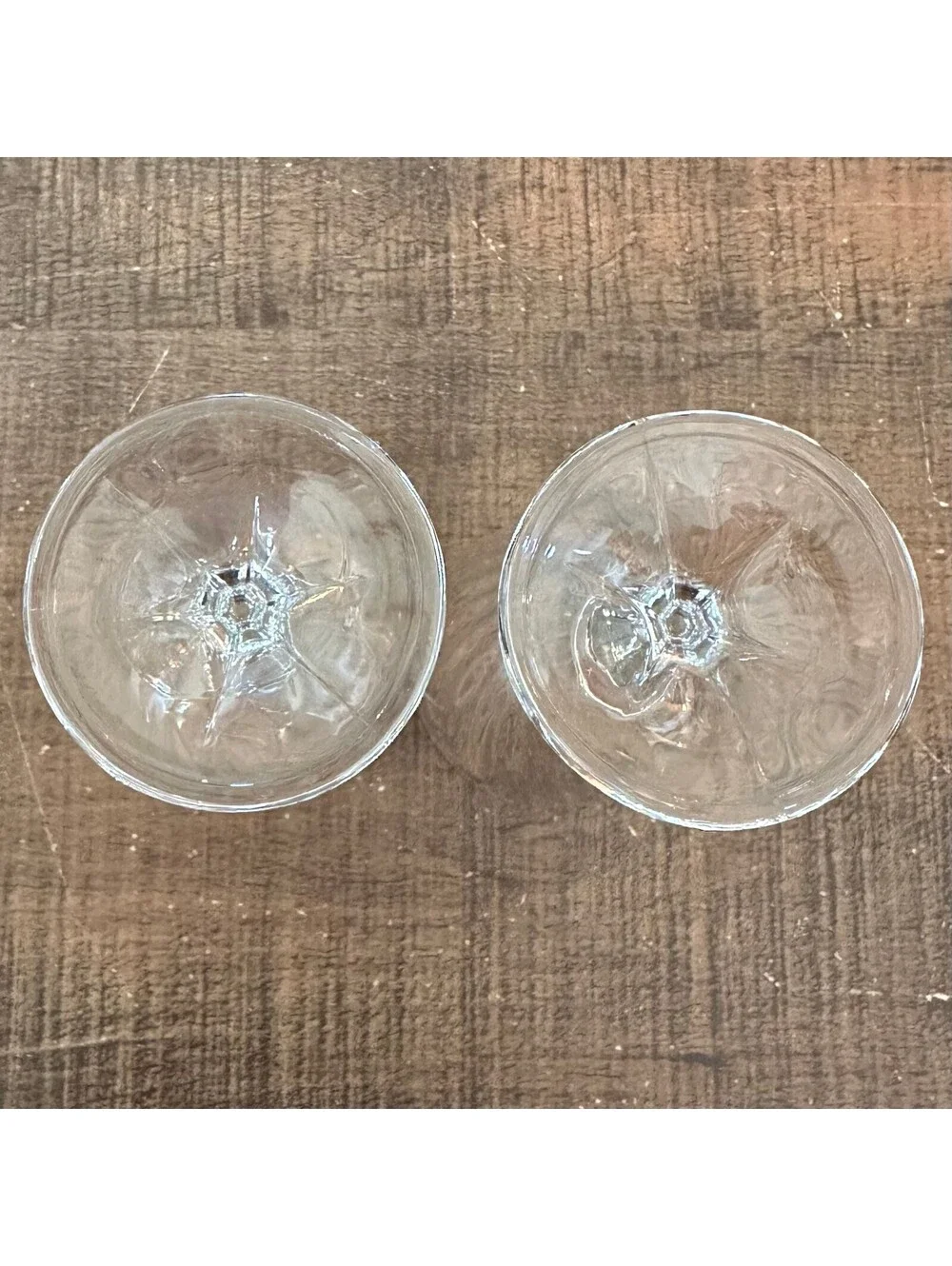 Vintage Clear Swirl Glass Stemmed Wine Goblets 3.25